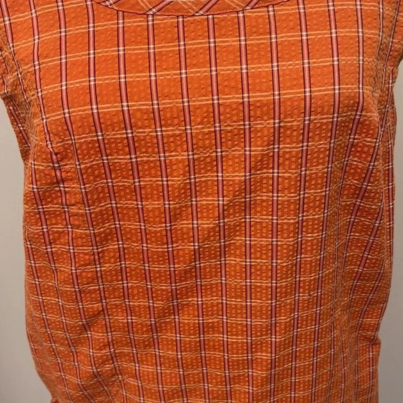 Patagonia - Sunspot Dress - Orange Plaid Sleeveless W/Pocket - Size Small - Picture 2 of 9